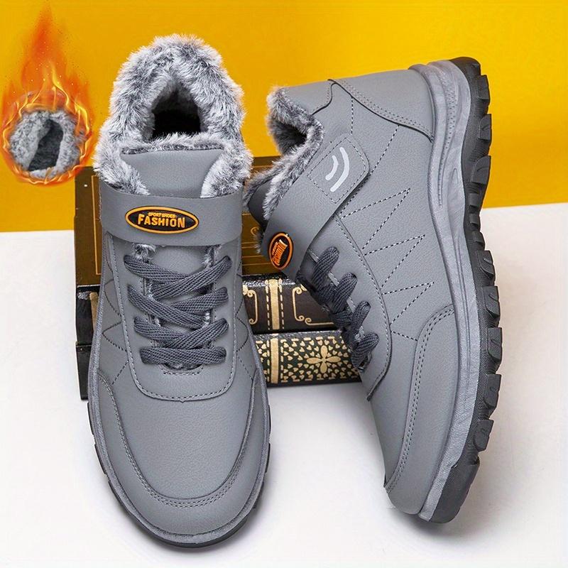 Men's Shoes Winter Sneakers Warm Shoes Walking Fleece-Lined Thickened Shoes Non-Slip Soft Sole Snow Boots