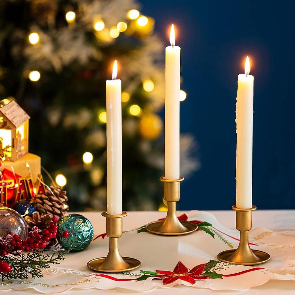 Gouden Taper Kandelaars, Kandelaars, Metalen Kaarsenhouders voor Bruiloft Tafeldecoraties Kerstmis Verjaardagsfeest Vakantie