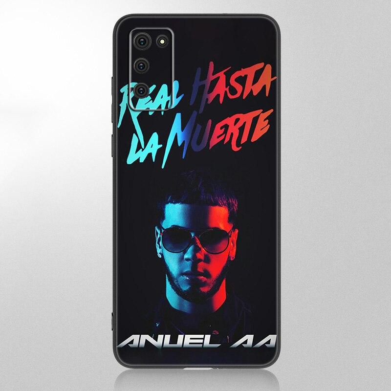 Custodia Rapper Anuel aa Ozuna per Samsung Galaxy A12 A02S A22 A32 A52 A72 A71 A51 A41 A31 A21 A11 A50 A70 A10S A20S Cover Nera