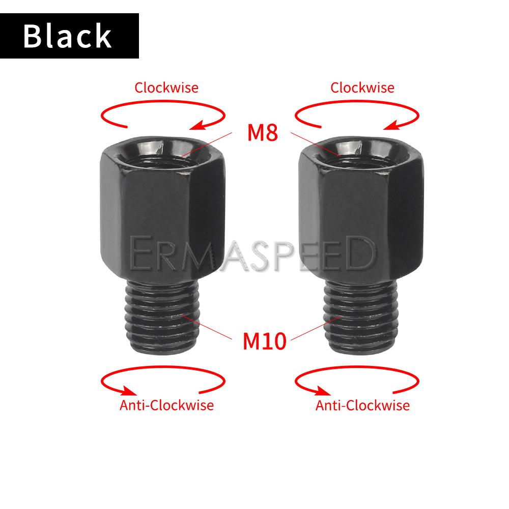 Pasangan Universal Motor Cermin Adaptor 10MM 8MM Laki-laki Perempuan Searah Jarum Jam Benang Spion Cermin Konversi