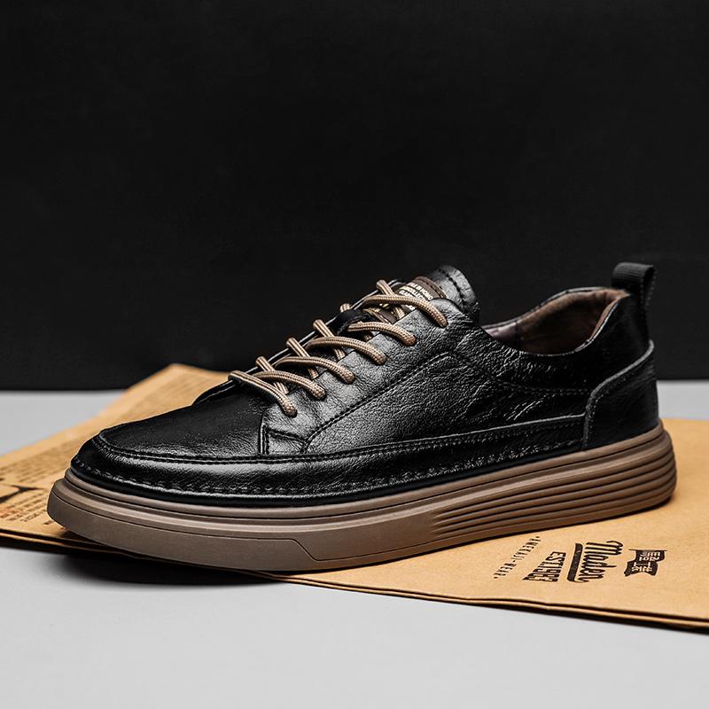 Fashion 2025 Leather Oxford Shoes High Quality Fashion Breathable Outdoor Sneakers Men Shoes Handmade Leather Casual Walking Shoes Men
