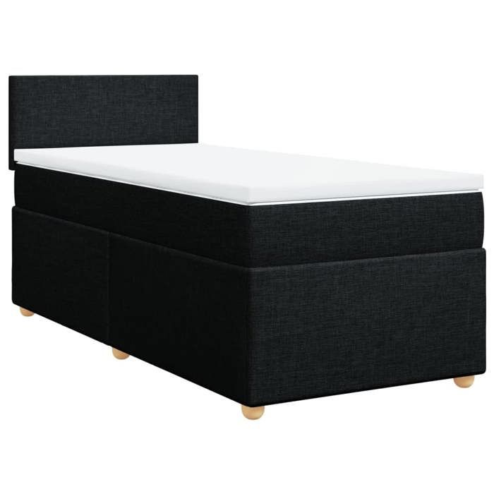 VidaXL Bed Slat Base with Mattress Black 90x200 Cm Fabric 3286558