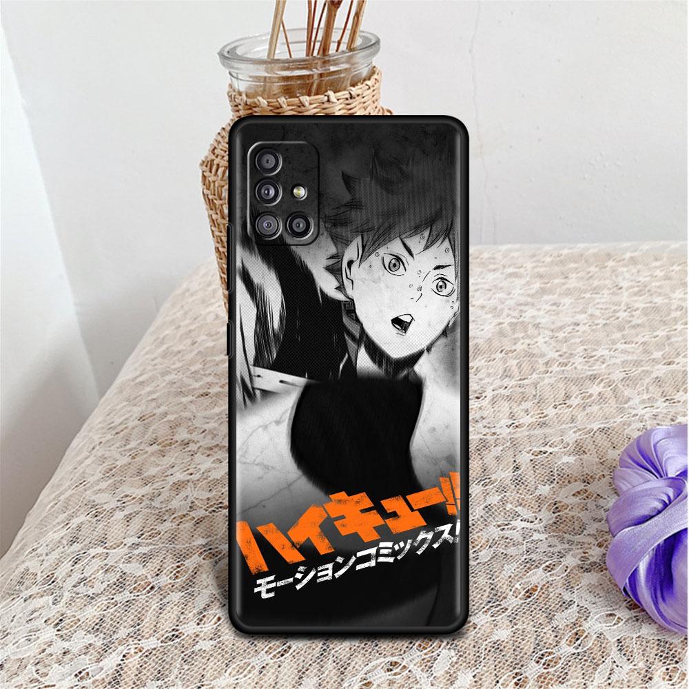 Hülle für Samsung Galaxy A52 A12 A51 A32 A71 A21s A22 A11 A02s A03 A23 A13 A53 A41 A31 A72, weiche Telefonabdeckung, Haikyu!! Anime-Fundament