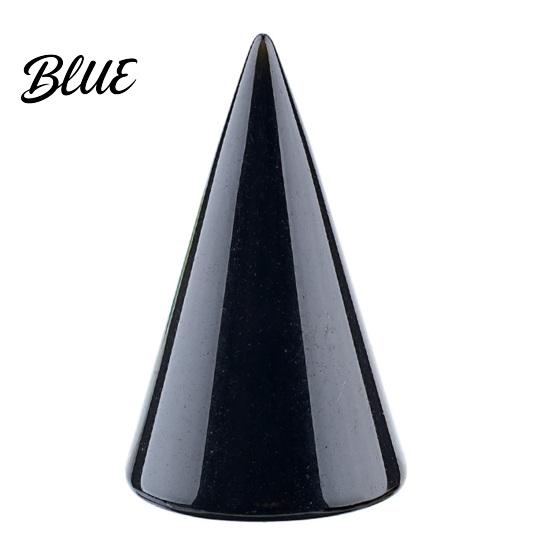 Cone Shaped Ring Holder Crystal Natural Stone Stand Elegant Shape