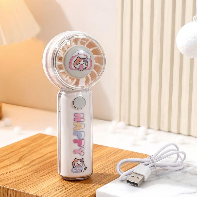 Cartoon Print USB Rechargeable Handheld Mini Fan