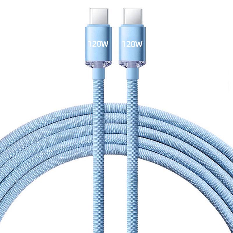 Jingyao 120W Dual Type-C Fast Charging Cable for Huawei and Apple 15/16 Laptops - PD Compatible