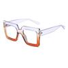 Large Square Frame Clear Lens Glasses Color Block Fashion Decorative Glasses Computer Spectacles For Women Men