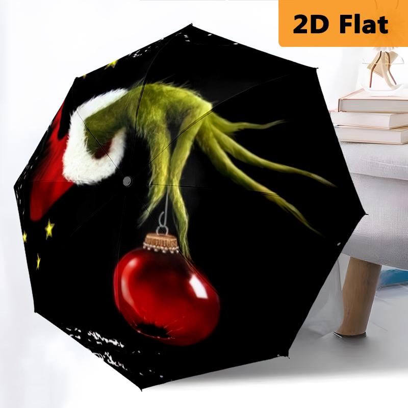 1 Stück Grinch-Schirm Tragbare 8-Rippen-Struktur geeignet für alle Jahreszeiten, Zuhause, Reisen, Outdoor-Schirm