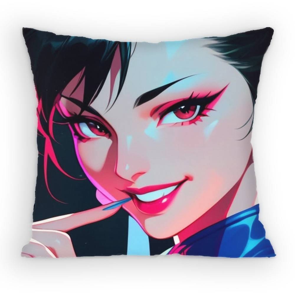 ChunLi Game SStreetFfighters Pillow Case Antidustmite Pillowcase Invisible zipper silky short plush Sofa cushion cover