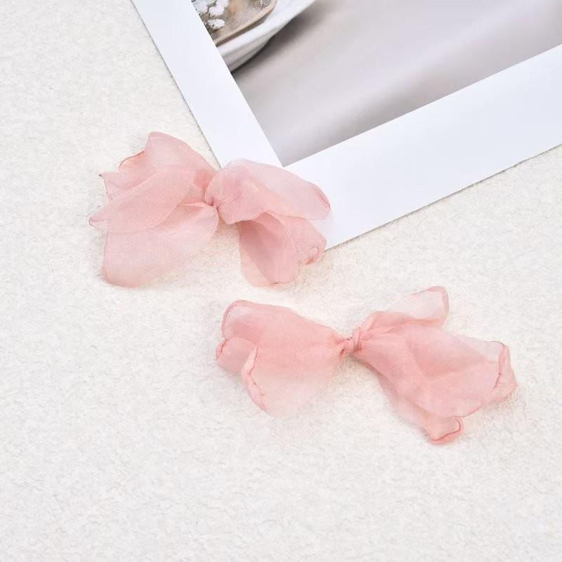 Burnt Edge Gauze Flower Trim Earrings - Petal Jewelry for DIY Holiday Style