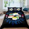 Japan Sushi King Queen Duvet Cover Marine Life Bedding Set Cartoon Japanese Food Quilt Cover Colorful Polyester Comforter Cover