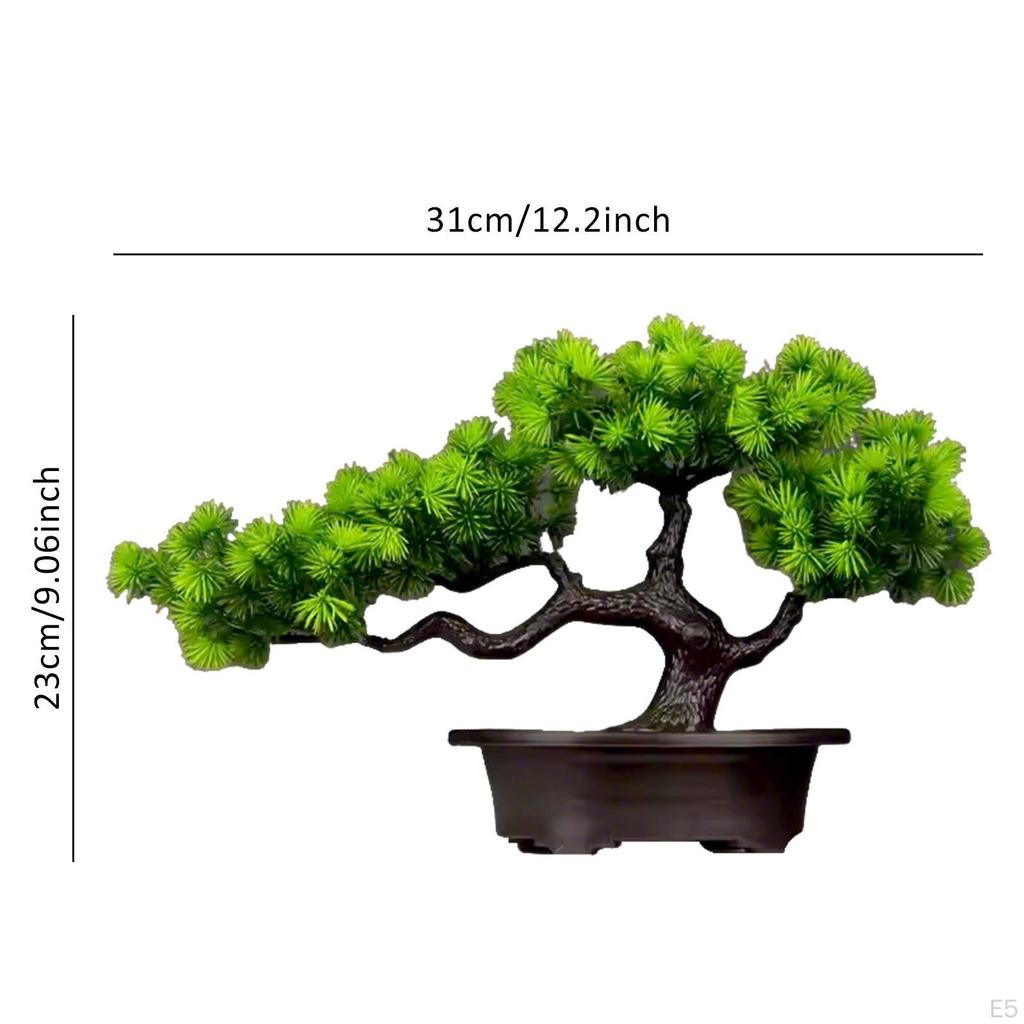 Künstlicher Bonsai-Baum Grüner Übertopf Kleine Pflanzen Deko Pflanze Indoor für Tisch