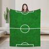 Soccer Field White Line Grass Background Soft Blankets Decorative Plush Throw Blanket Fun Couch Bed Flannel Bedspread Sofa Bed