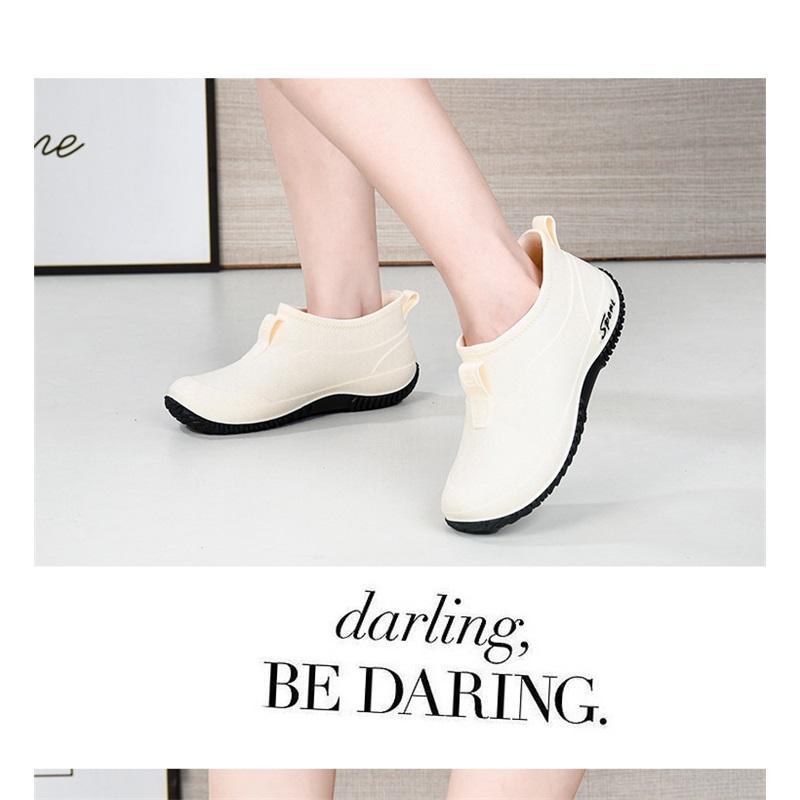 Women's Anti Slip Waterproof Thickened Low Top Rain Shoes