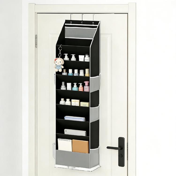 Modern Fabric Shoe Display For Door Back Providing 8 Shelves And Extra Pockets For Improved Arrangement