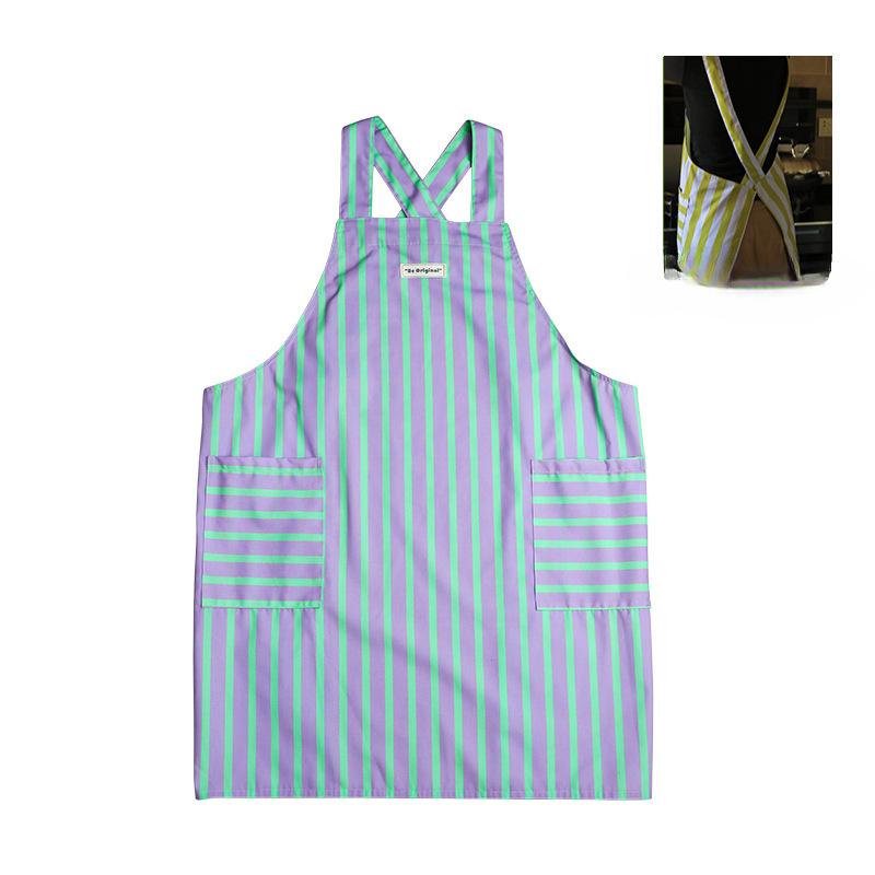 

Ретро полосатый домашний кухонный фартук для женщин дышащие фартуки для рисования водонепроницаемый масляный художественный халат рабочая одежда для уборки OneSize фиолетовый