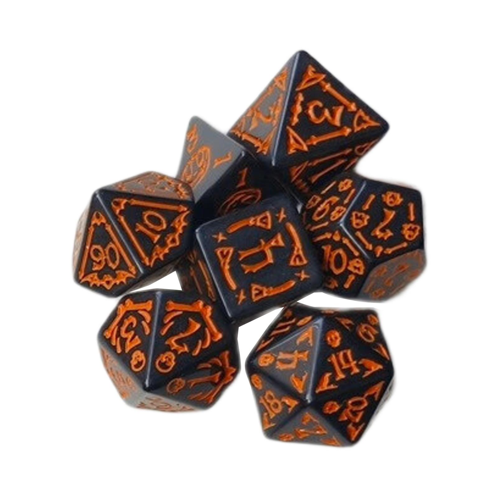 

7Pcs/pack Acrylic Dices Multi-Sided Dices Different Size Digital Number Dices Kids Educational Toy Board Game Dices Set чёрный