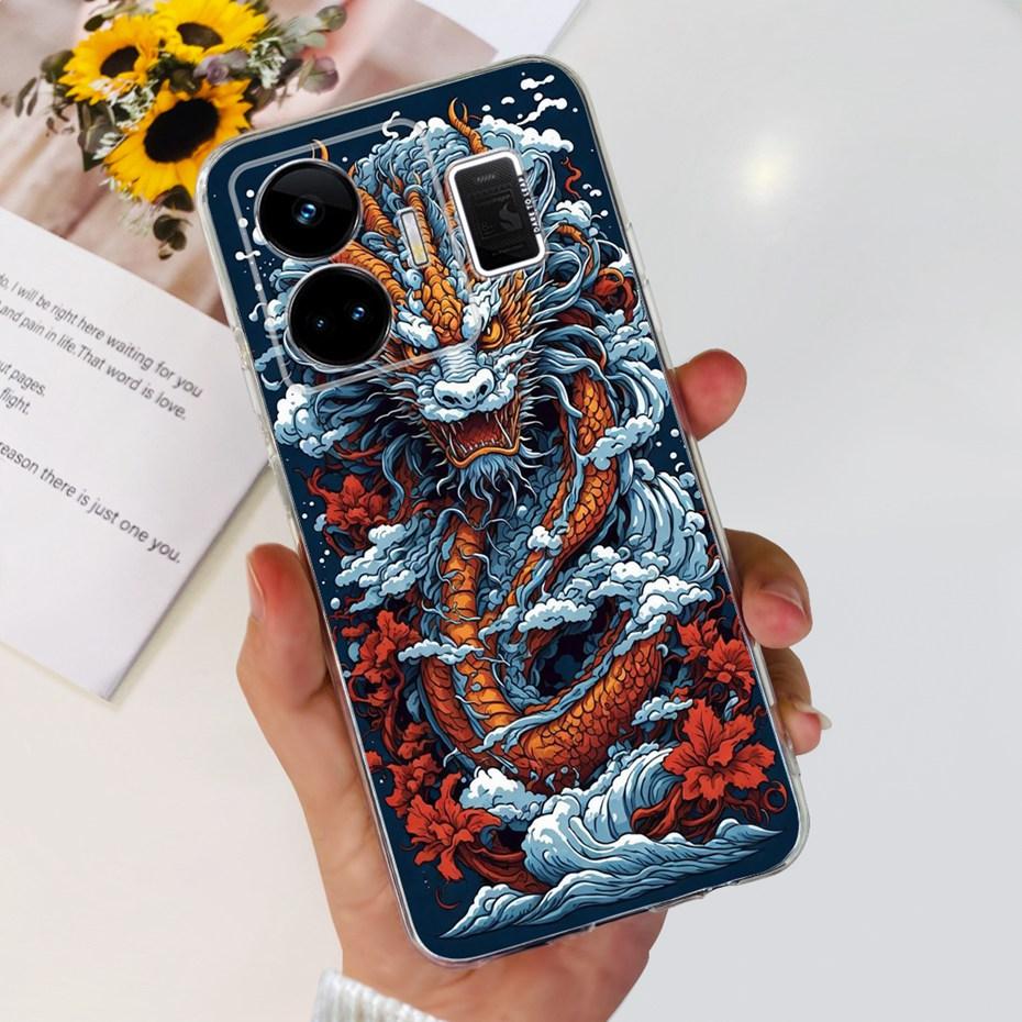 For Realme GT3 RMX3709 Cool Dragon Cartoon Phone Case For Realme GT 3 GT3 240W 5G Soft Silicone TPU Cases