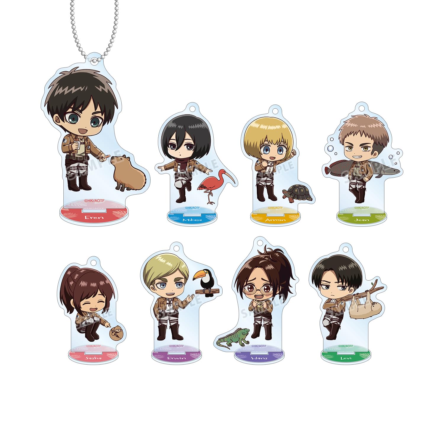 

Attack on Titan Trading Chibi Character Acrylic Stand Key Chain Box of 8