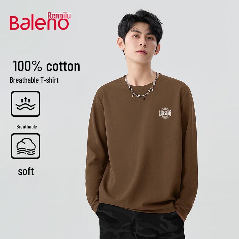 Baleno Men's Long Sleeve Heavyweight Cotton T-Shirt