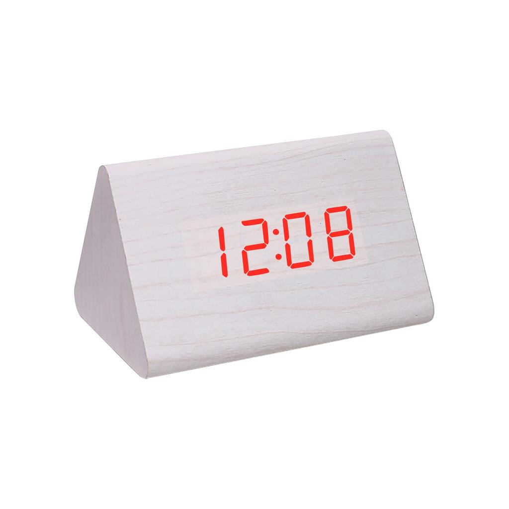 Ložnicové hodiny, Dřevěný digitální budík, Nastavitelná hlasitost, Stmívač, Dřevěná dekorace do obývacího pokoje