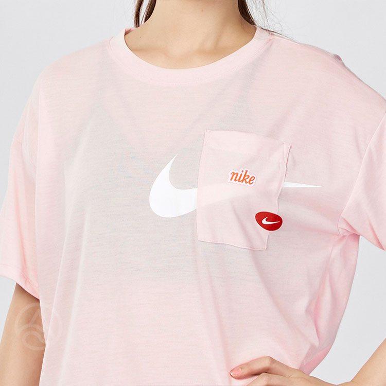 Nike Crop Tops Women's Pink Crew Neck Moderate CJ3481-699