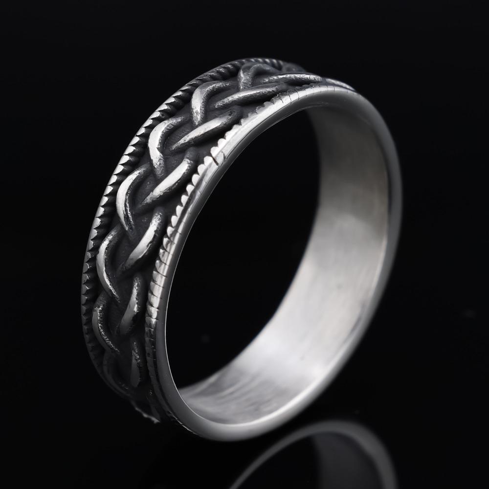 Trendy Titanium Steel Braided Ring for Men and Women Minimalist Fashion Jewelry