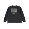 Li Ning X Dft Wade Collection, Funny Pattern Loose Fit Fleece Lined Thermal Crew Neck Sweatshirt Unisex Black AWDRE75-1