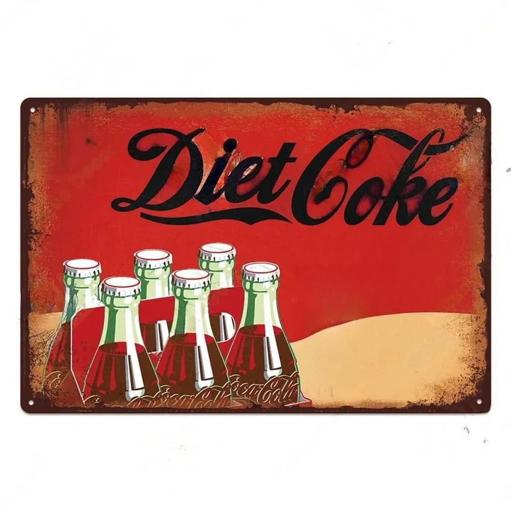 Carbonated Soda Drinks Tin Sign Shabby Vintage Decorative Plaque Wall Decor Bar Home Decor Iron Plate Painting Poster Art Sig