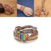 Three Layer Winding Leather Beaded Bracelet With Agate Stones For Women Gift