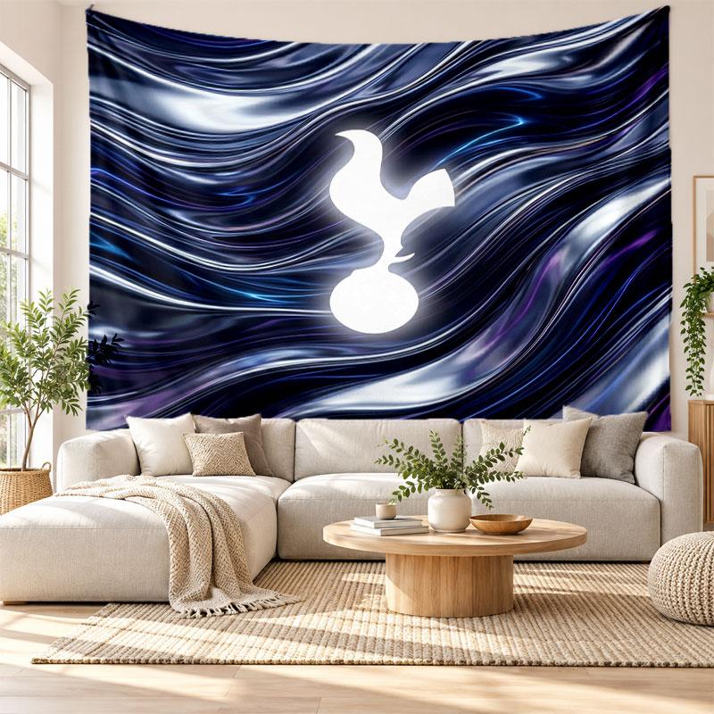 Tottenham Hotspur Wandteppich, Wandbehang aus weichem Stoff, Dekorative Kulisse für Schlafzimmer Heimwandkunst