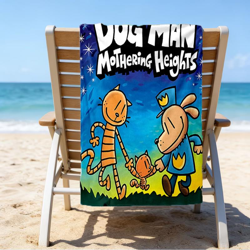 1pc DogMan2 Beach Towel, Beach and Seaside Swimming Pool Equipment, Fashion Pattern, Rectangular, Travel Essentials