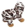 Plush Coffee Deer Autumn Winter Four Feet Pet Hoodies Clothes Warm Pajamas Clothing for Dogs Cats