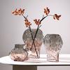 Glass Vase Golden Geometric Gradient Glass Bottle Hydroponics Terrarium Flower Vase Home Decoration Accessories