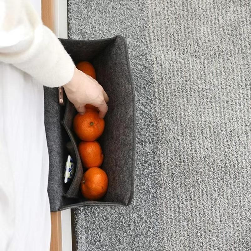 Multi-Functional Armrest Storage Bag, Anti-Skid Sofa Bed Organizer with Phone/Book Pockets, Durable Fabric Hanging Container