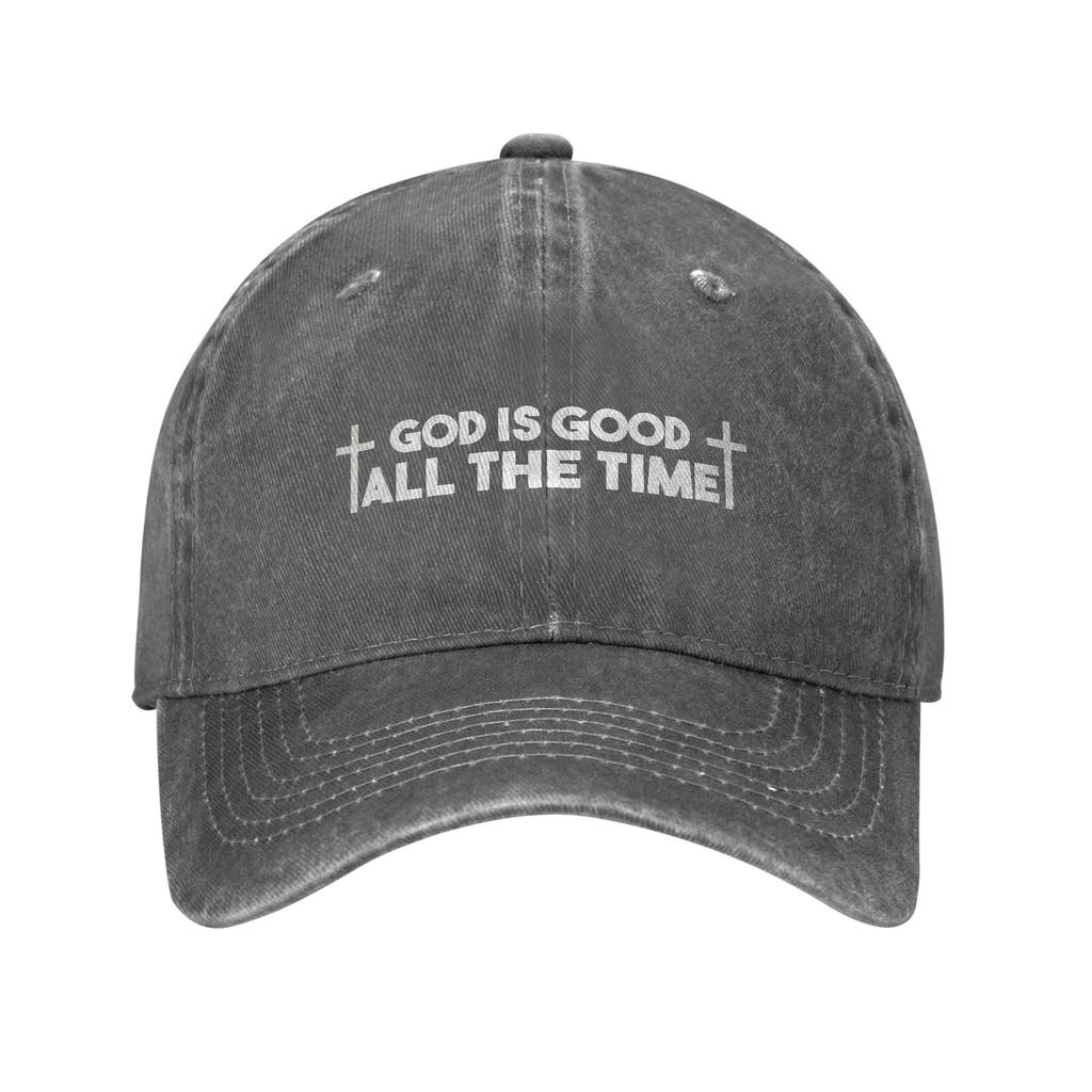 God Is Good All The Time Bible Quote Unisex Baseball Caps Jesus Christian Distressed Cotton Hats All Seasons Travel Soft Sun Cap