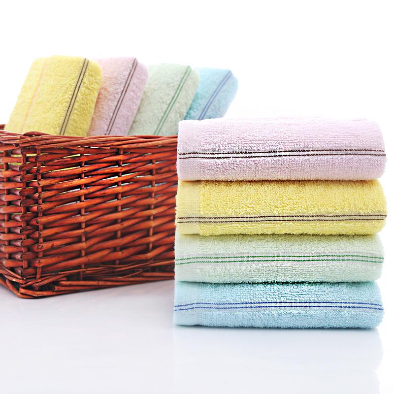 Vertical Stripe Cotton Towel with Custom Logo Embroidery - Ideal Gift Option