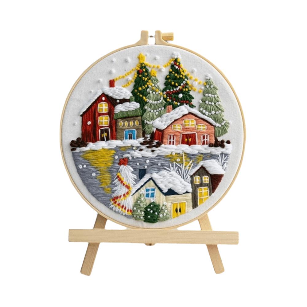 Santa Claus Christmas Embroidery Kit Handmade DIY Embroidery Kit Xmas Embroidery Craft Set  Indoor