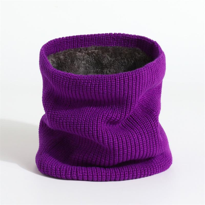 2025 Autumn-Winter Velvet Knit Neck Warmer: Windproof, Warm, Versatile Scarf in Solid Color
