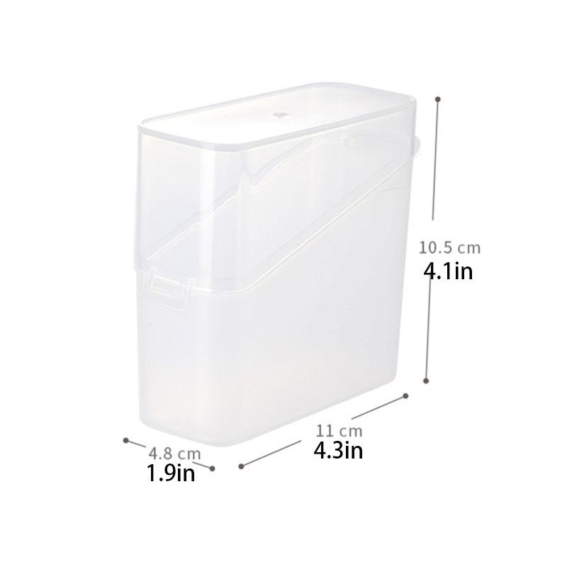 Clear Plastic Refrigerator Storage Box with Hinged Lid and Latch, Refrigerator Side Door Storage Box, Portioned Cheese Slice Box