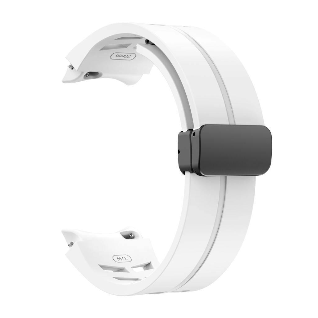 Sport Silikonarmband för Samsung Galaxy Watch 7 6 4 44mm 40mm Magnetiskt Knapparmband för Galaxy Watch 6 Classic 43 47mm watch 5 Pro 45mm Armband