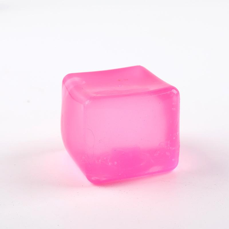 Transparent Maltose Ice Cube Slow Rebound Squishy Toy, Solid Clear Gel Cube Squeeze Fidget, Soft Stress Relief Decompression Toy