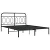VidaXL Cadre de lit métal sans matelas avec tête de lit noir 135x190cm 377116