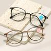 Fashion Clear Lens Anti Blue Light Reading Glasses for Men Women Portable Presbyopia Eyewear Round Frame Hyperopia