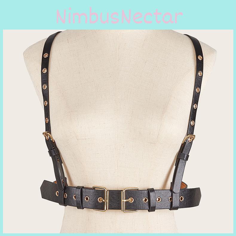 Trendy Punk Womens Strap Style Belt In Faux Leather With Metal Pin Buckle For Street Style Dress And Outfits