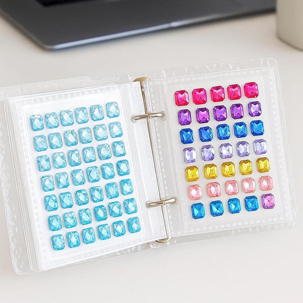 ZTFTA8 Clear Acrylic Sticker Book with Ripples of Ice and Water 30 Inner Single Grid for Small Card Compact Trading Card Sticker Popular with Students