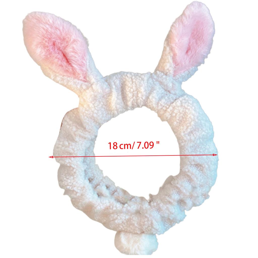 Color Matching Wash Face Hair Holder Soft Cartoon Rabbit Ear Shape Headband