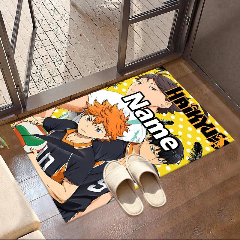 Custom Name Personalized Haikyu Print Carpet, Versatile Home Decor Rug, for Playroom, Apartment, Balcony, Entryway, Hallway Gift