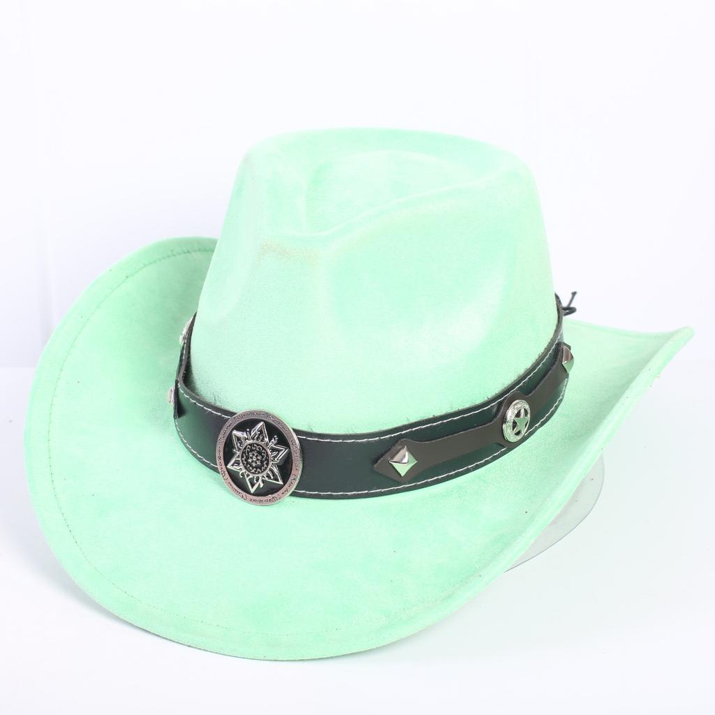 Popular European and American Classic Suede Western Cowboy Hat Men's and Women's Fashion LO Style Peach Heart Cowboy Hat