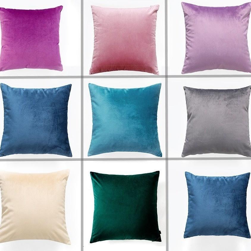 Style Contemporary Simple Solid Color Velvet Pillowcase Home Decorative Cover Cushion